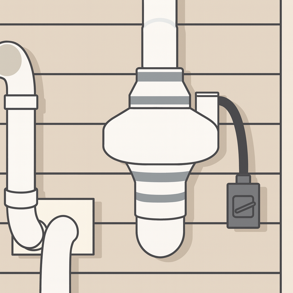 radon fan llustration of an exterior installed radon fan