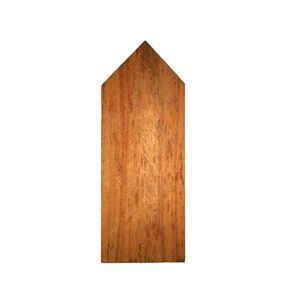 A wood fence picket that looks like an arrow on a white background.
