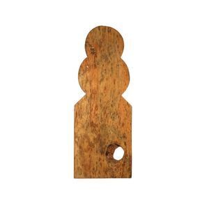 A wood fence picket with a hole in the middle on a white background.