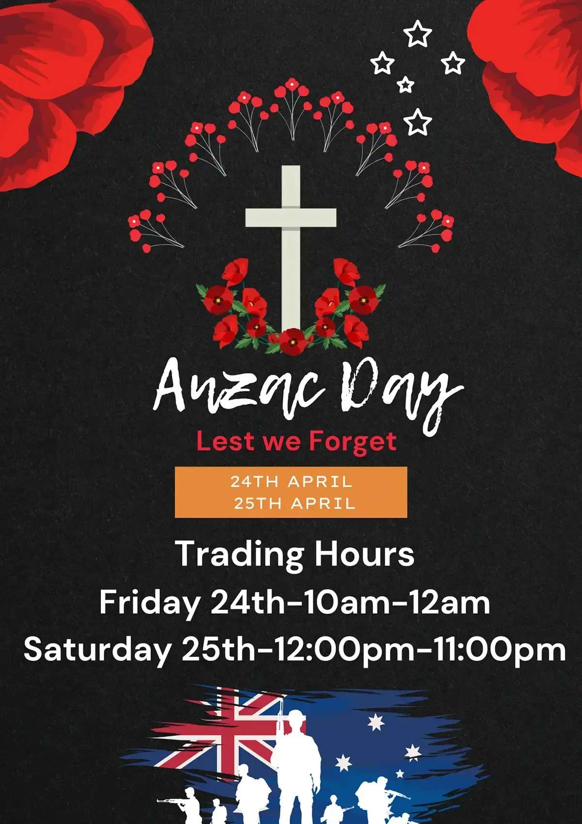 ANZAC Day trading hours