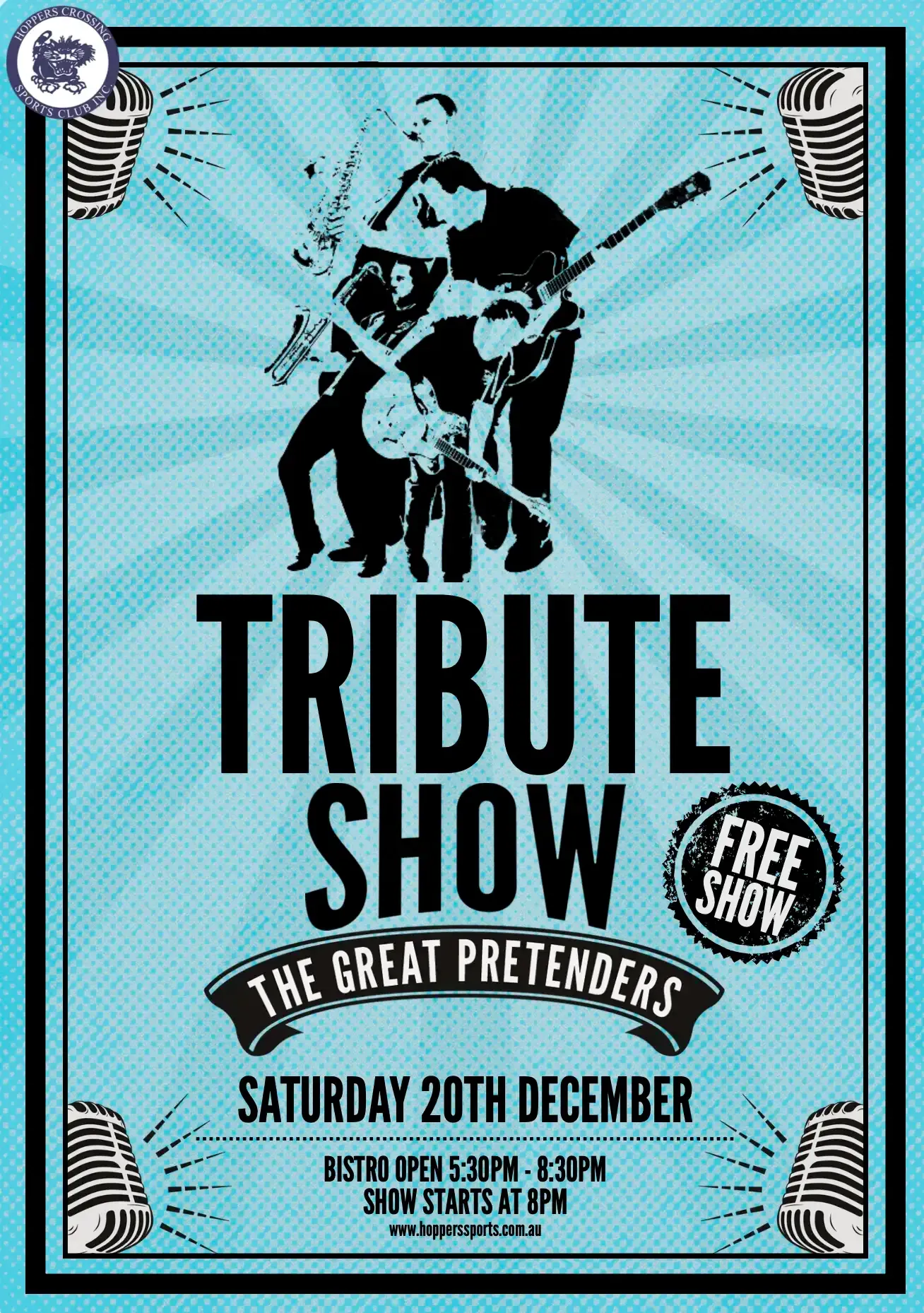 Live, Free Music with The Great Pretenders! Saturday 20th December, 2025