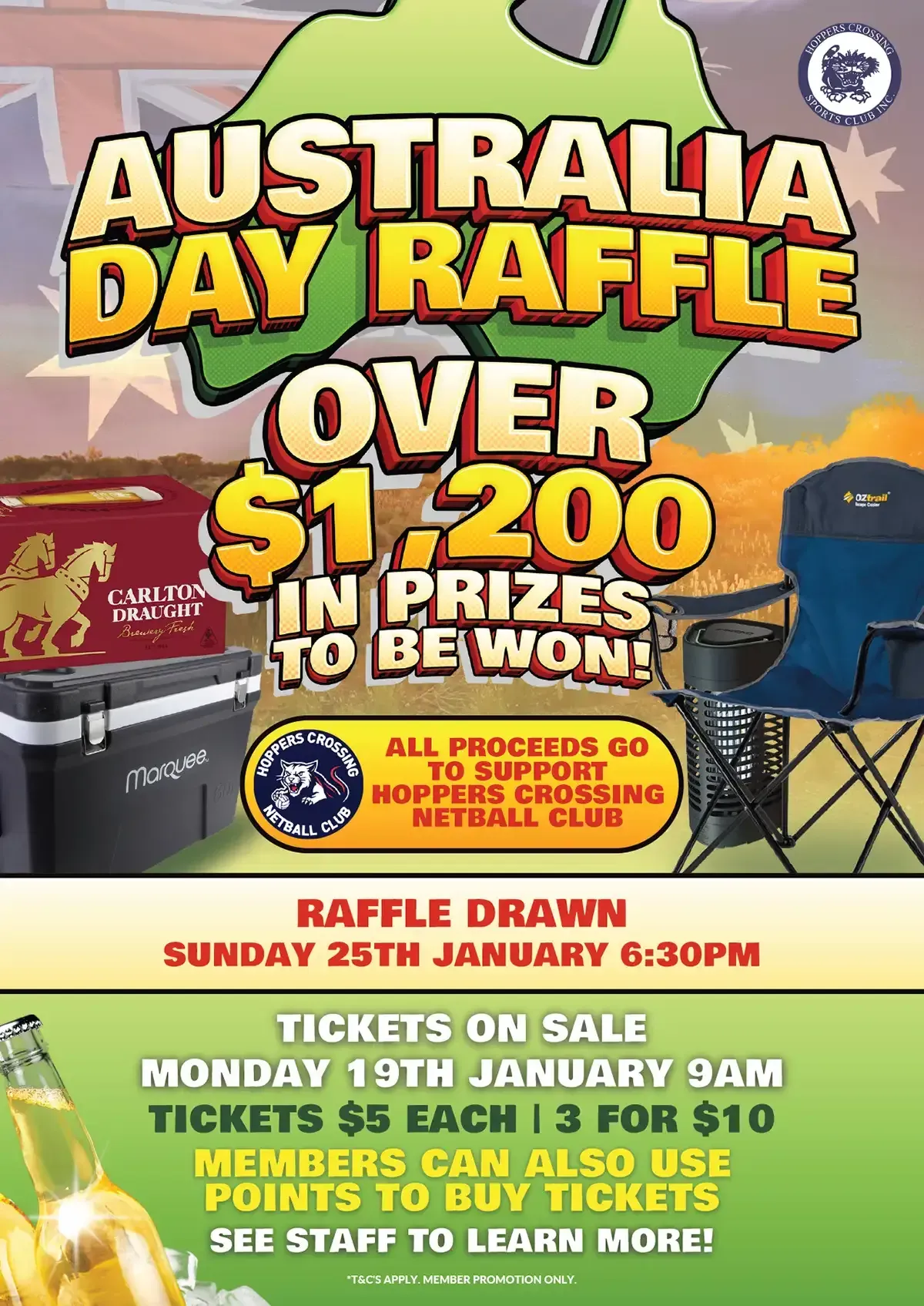 Hoppers Crossing Sports Club Australia Day Raffle 2026
