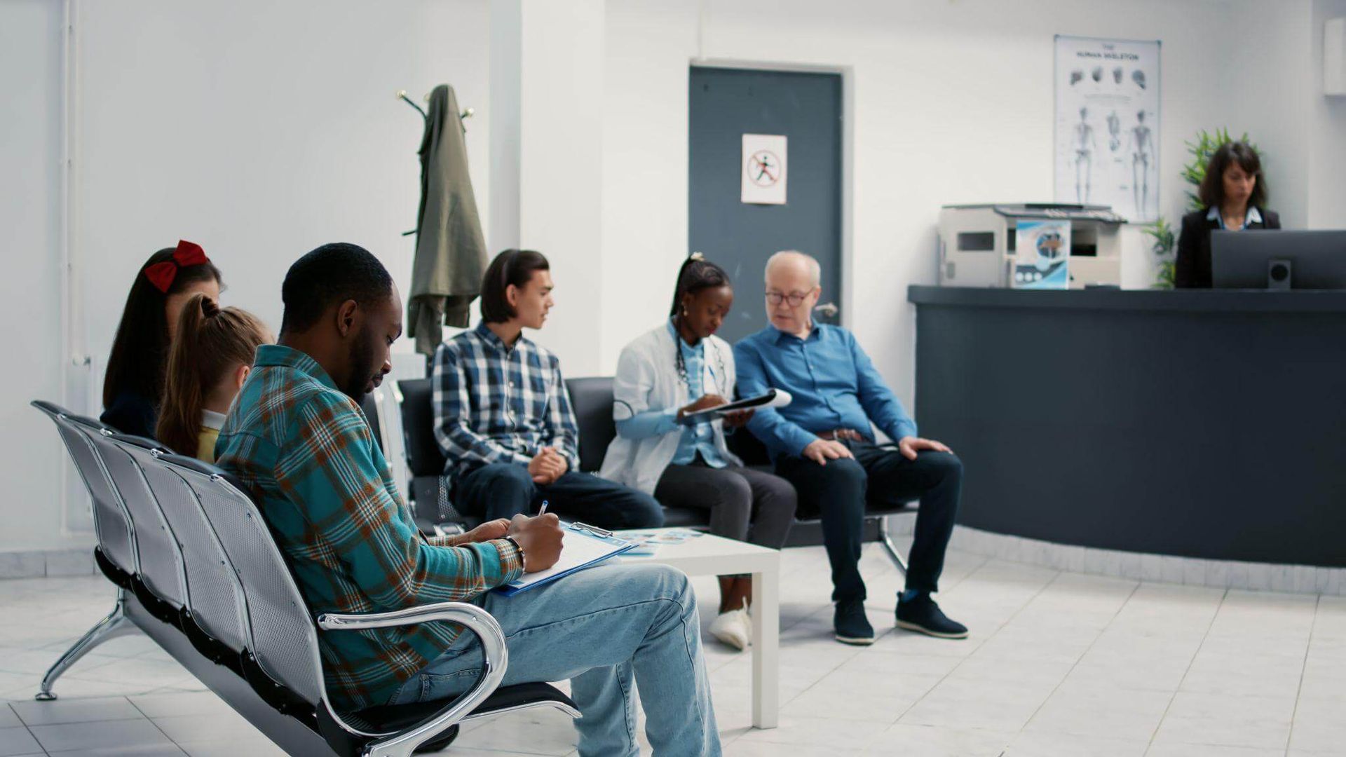 patients gathered in st albert hearing clinic