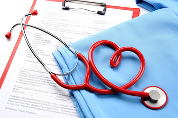 stethoscope folder in shape of a heart