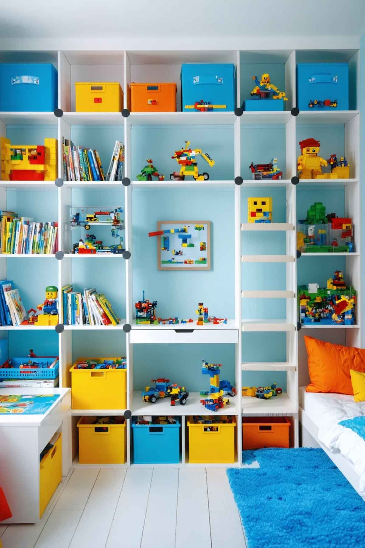 A child 's room filled with lots of toys and books