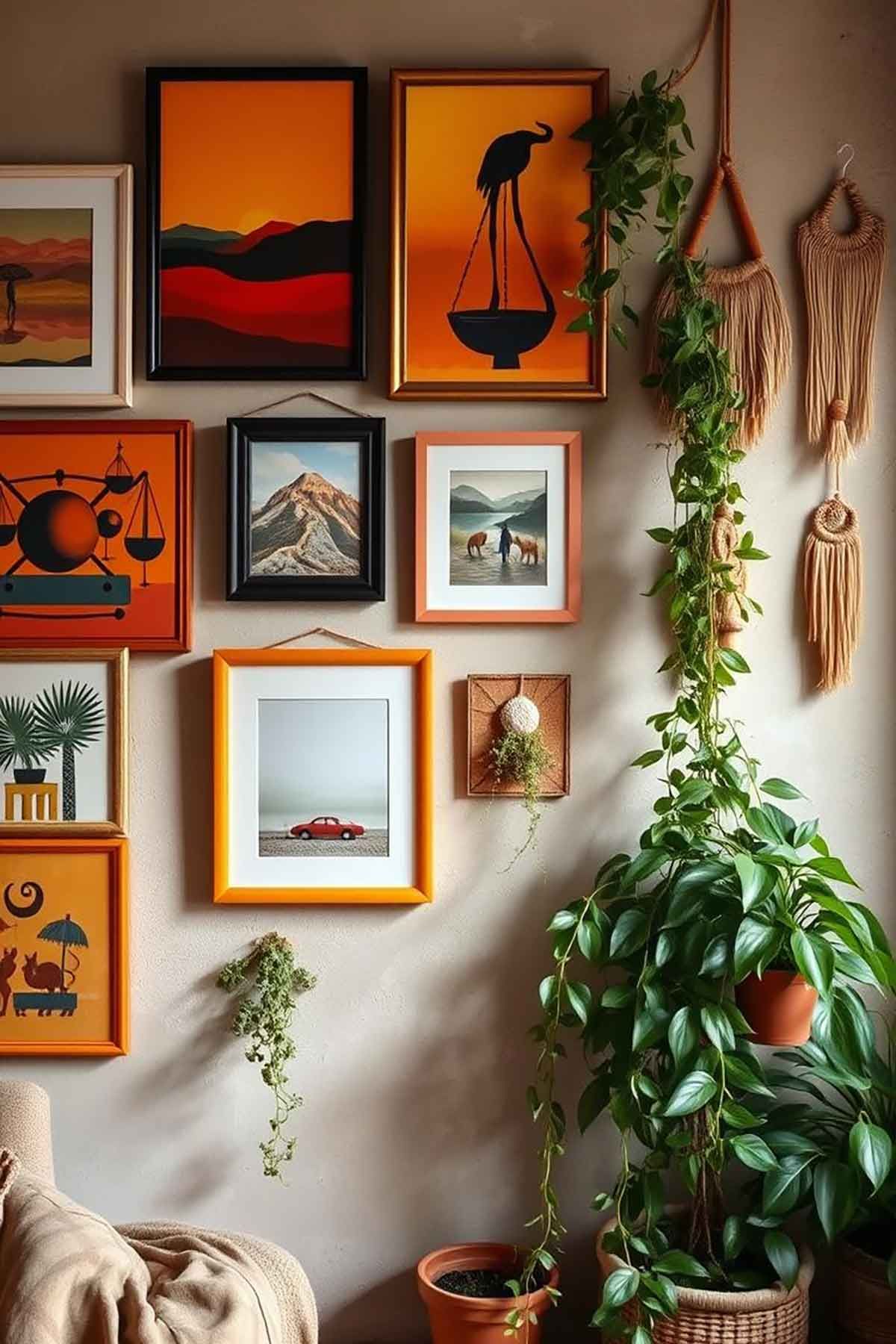 Transform your space with our expert guide on how to curate a Bohemian gallery wall for your home. 
