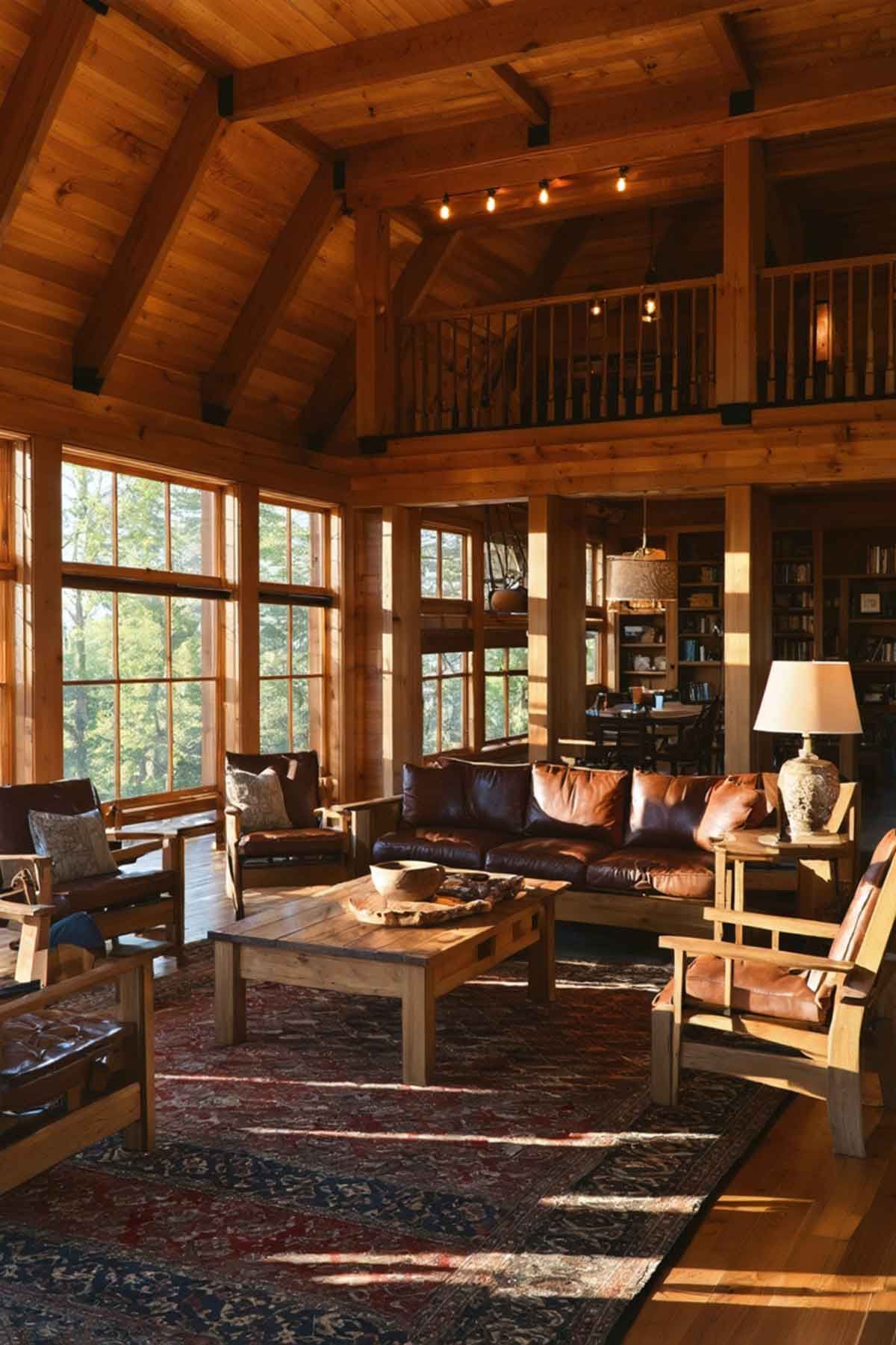 A living room with a couch and chairs in it
