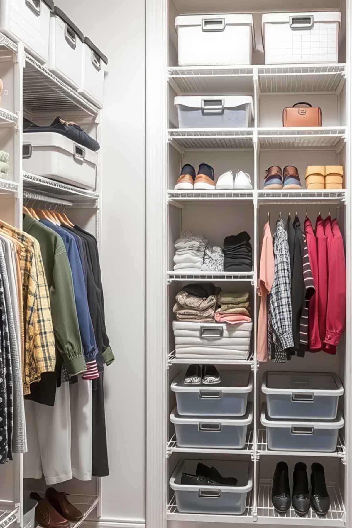 How_to_Organize_a_Small_Closet_Effectively_0005 A super well organised closet with mesh shelving