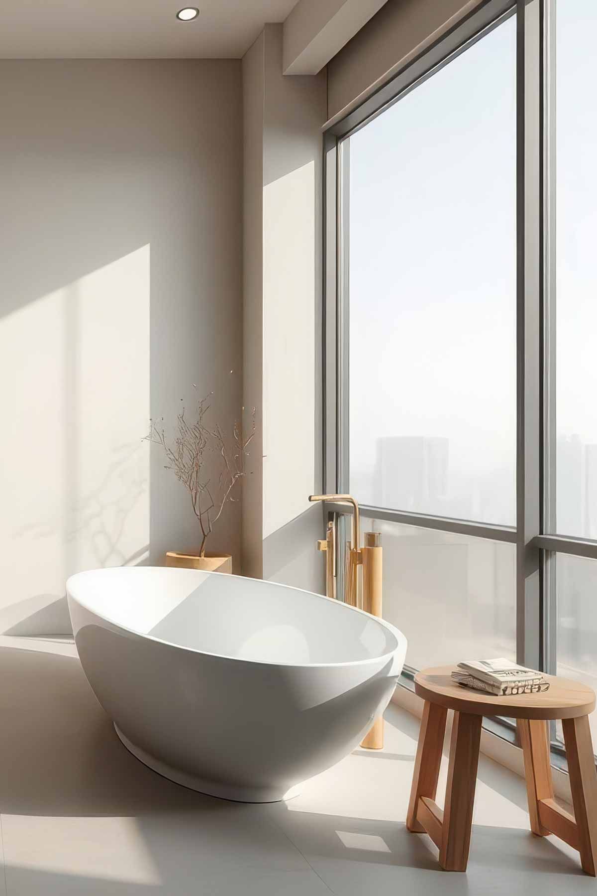 The_Role_of_Negative_Space_in_Modern_Interiors_0006 A clean bathroom with open space to increase the feel of luxury.