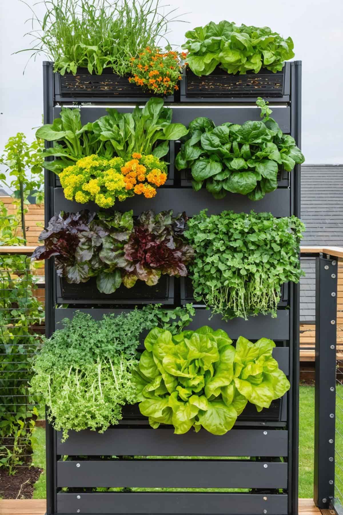 Vertical_Gardening_Perfect_for_Small_Outdoor_Spaces_0002 A vertical garden for vegetables and salad plants is ideal