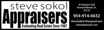 A logo for steve sokol appraisers evaluating real estate since 1987