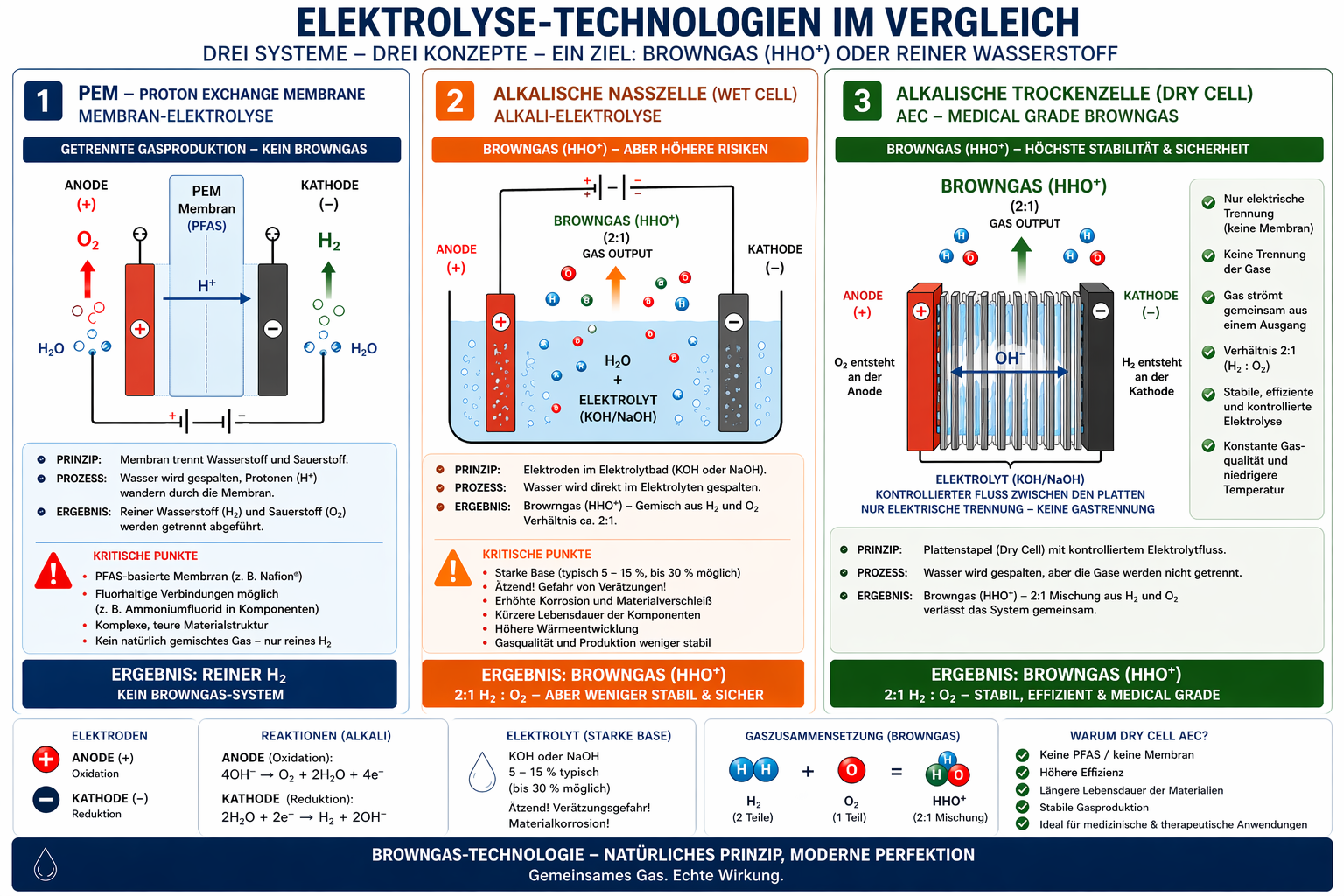 Elektrolyse-Technologien im Vergleich PEM Nasszelle Dry Cell