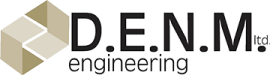 a logo for a company called d.e.n.m. engineering