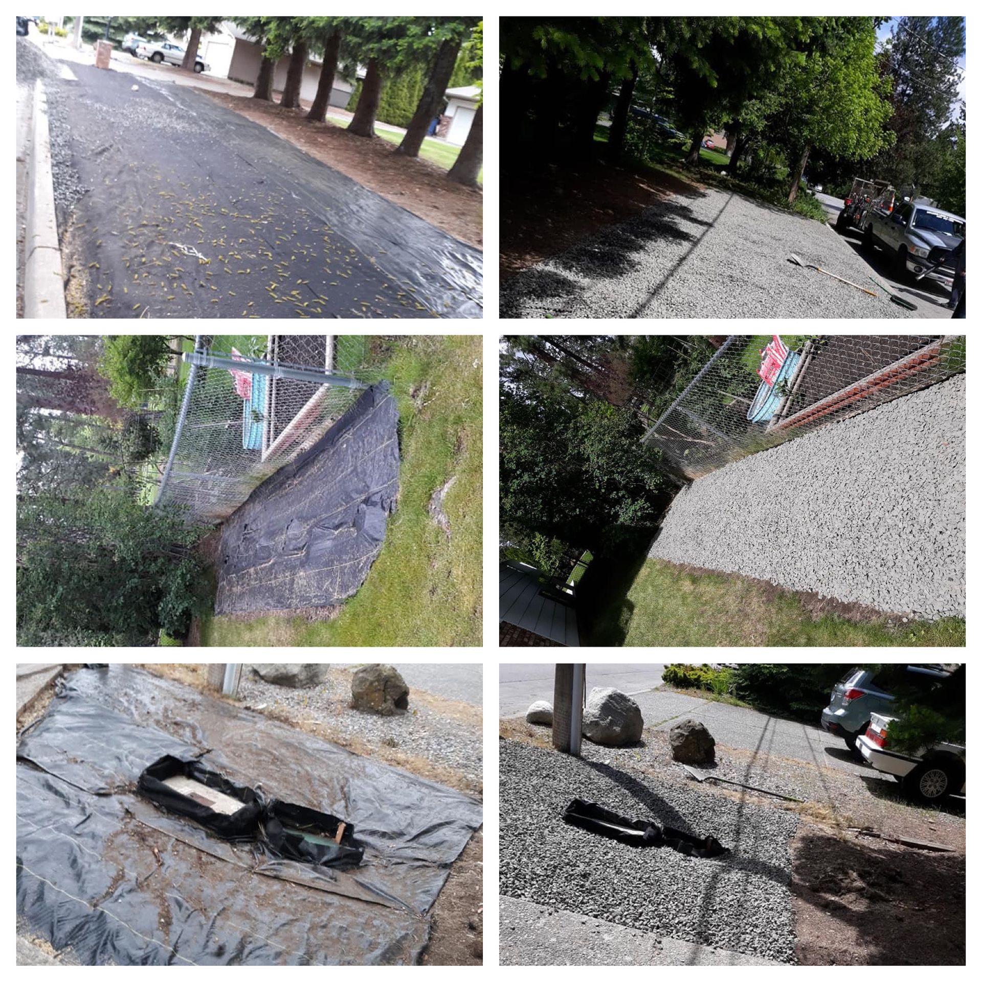 before and after gravel installation