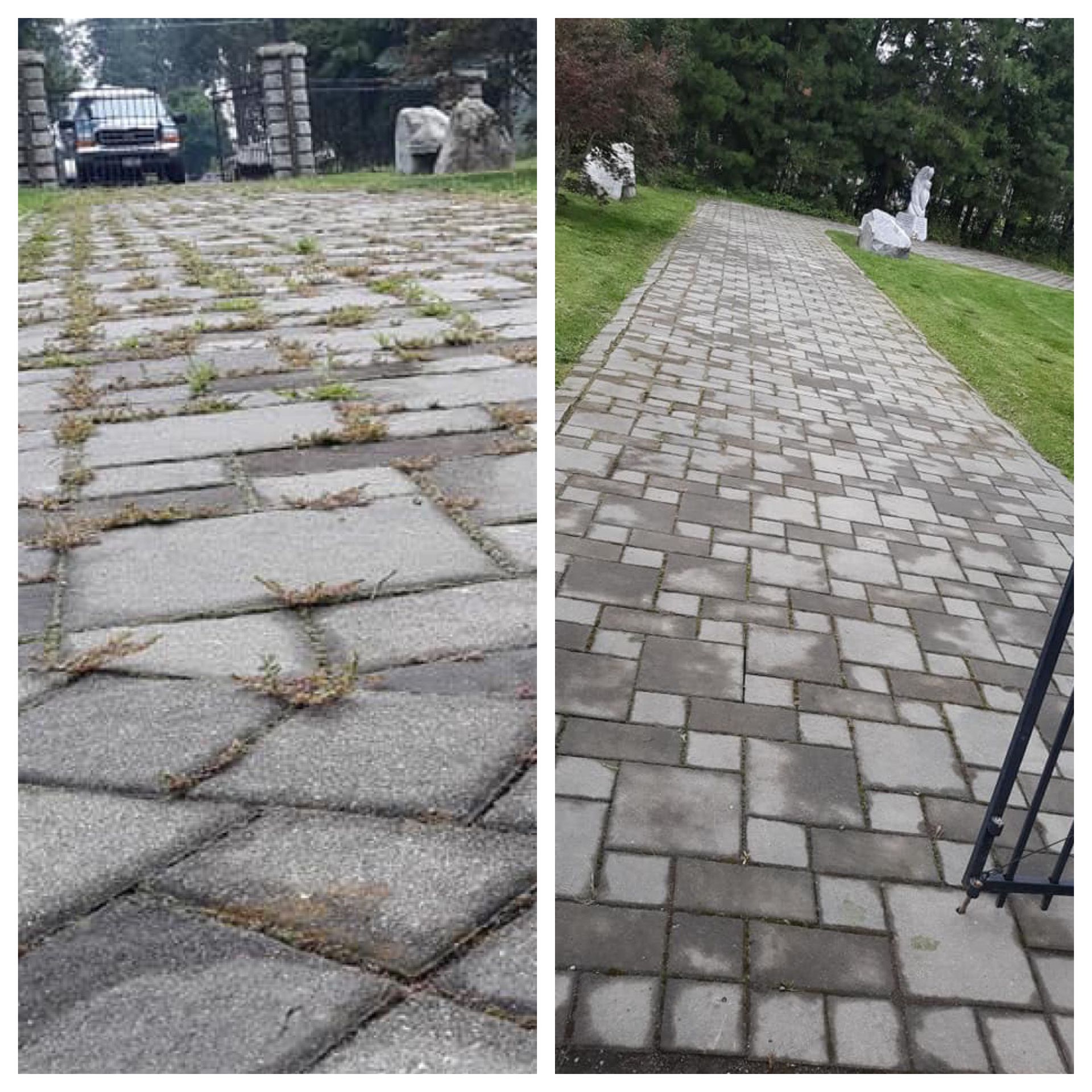 before and after paver installation