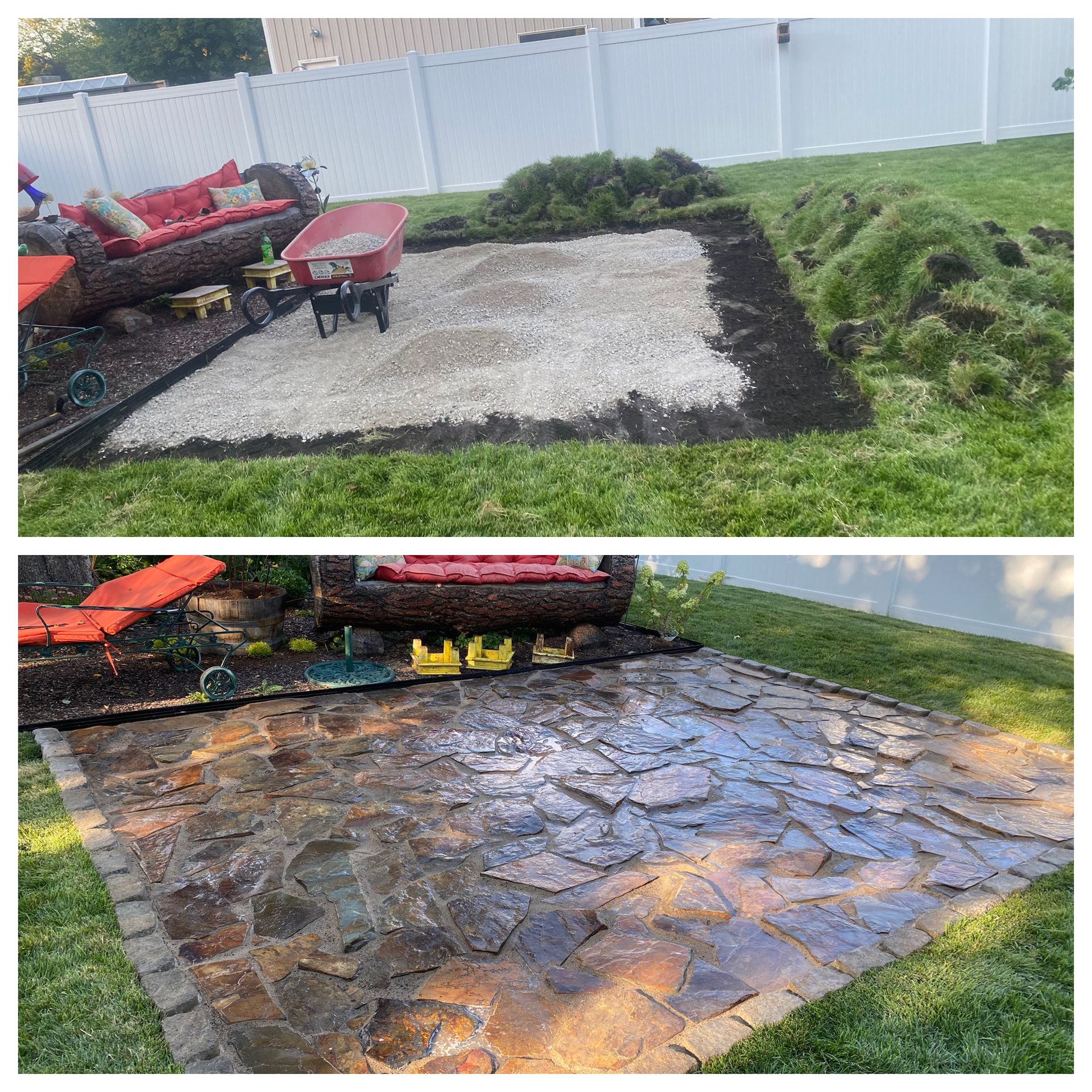 new paver patio installation