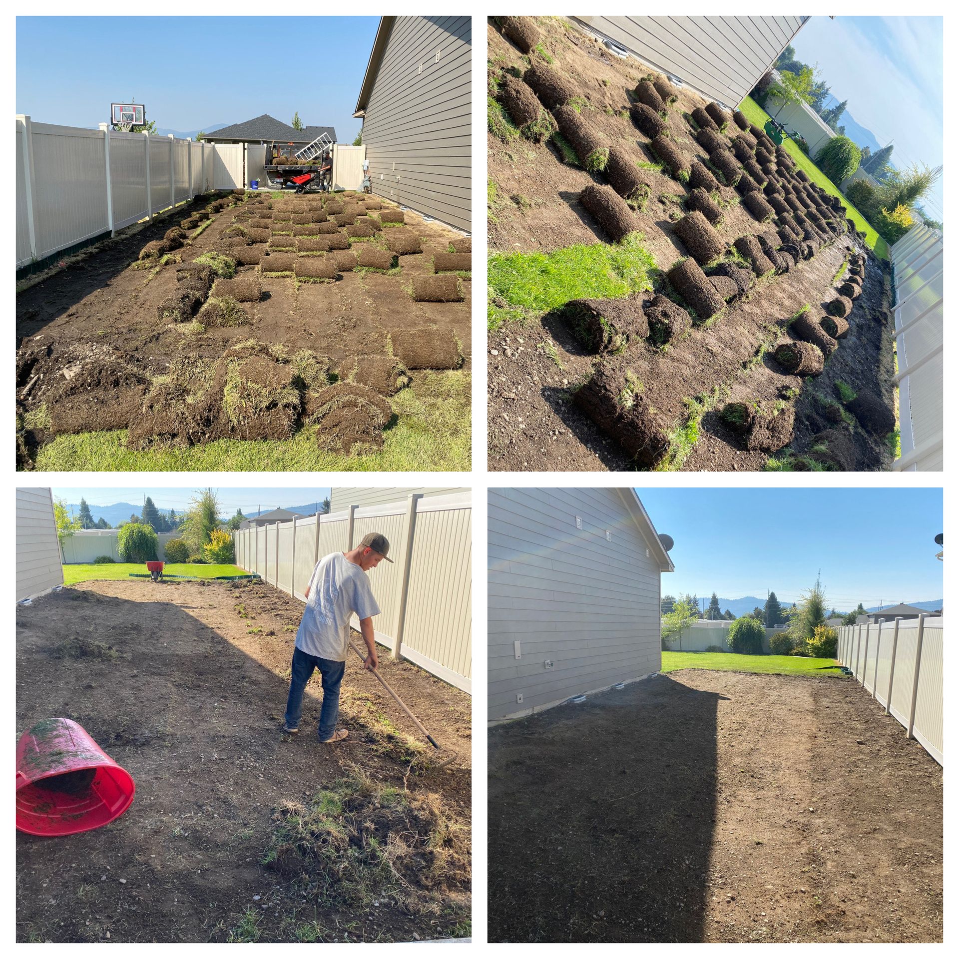 new side yard sod installation