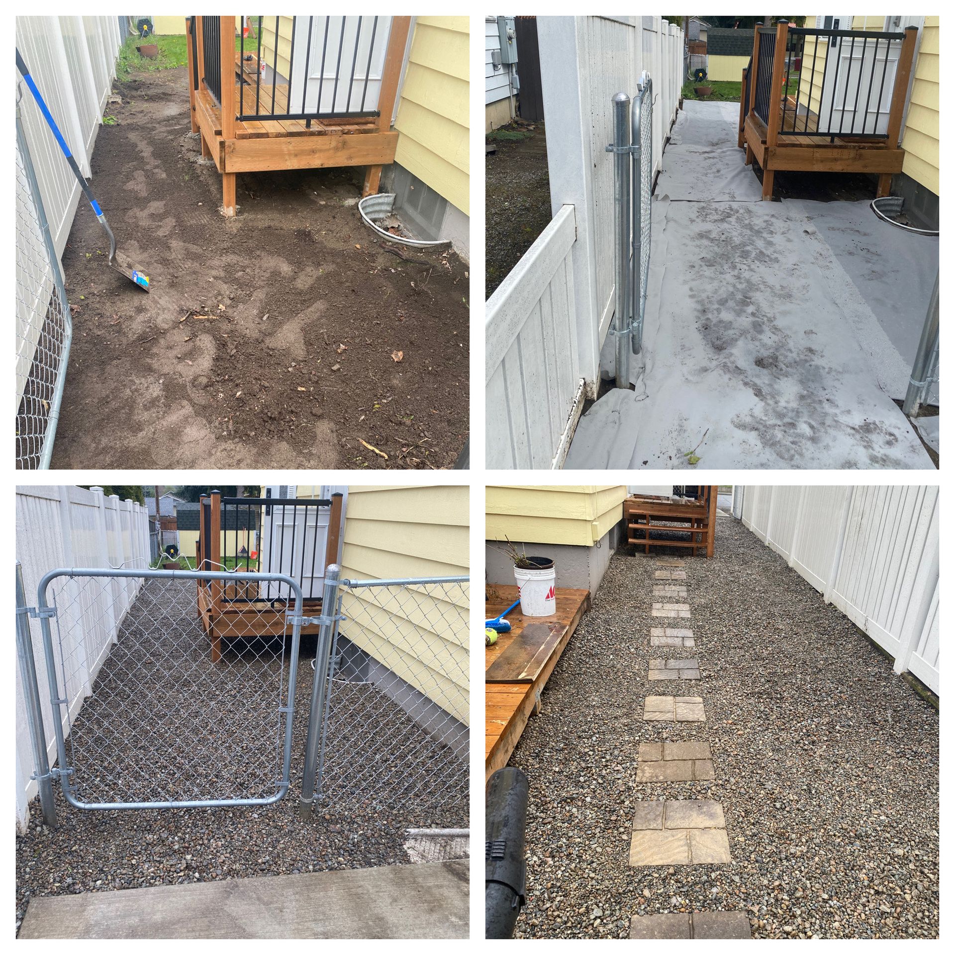 paver and gravel rock installation