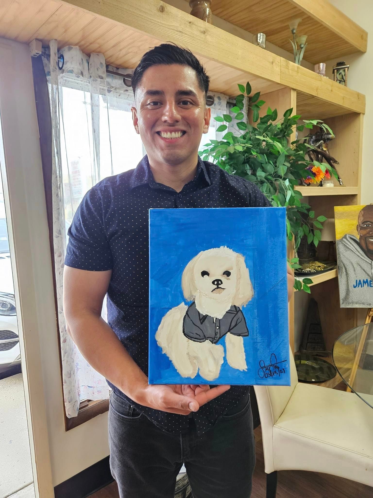 cute dog painting