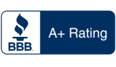 BBB A+ Rating badge with blue and white logo