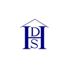 Blue HDS logo with a roofline above the letters on a white background