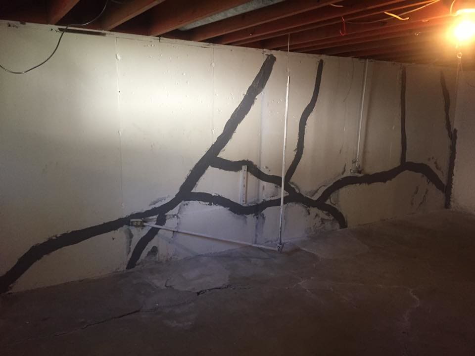 Repaired Wall With Epoxy — Foundation Repairs in Dr. Buckner, MO