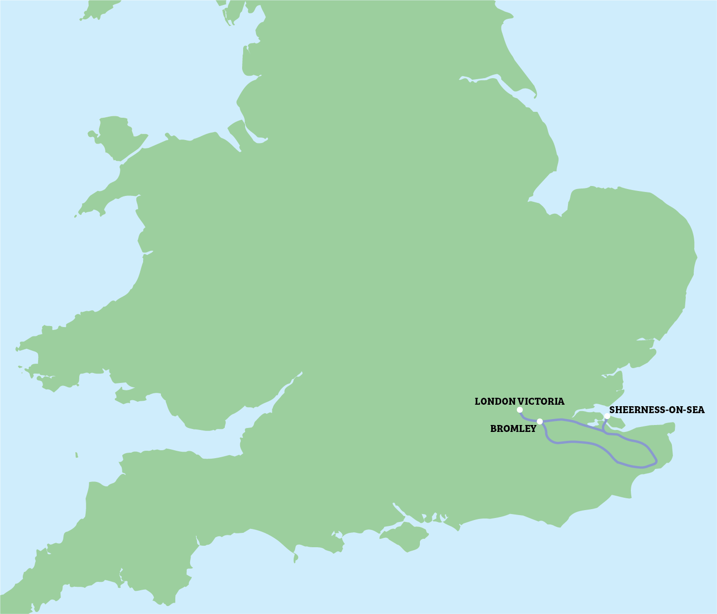 map of the destinations on route