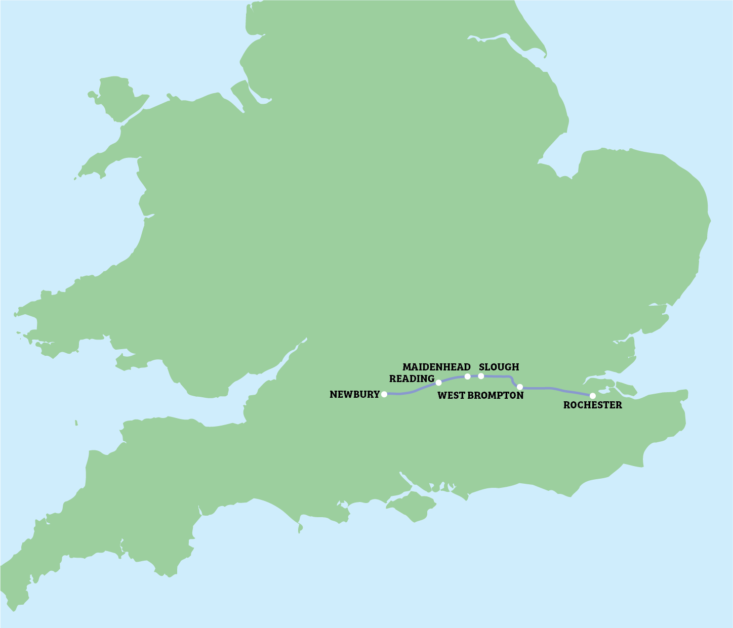 map of the destinations on route