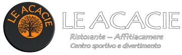Logo di Le Accacie con icona di un albero d'arancio e testo in francese su sfondo chiaro.