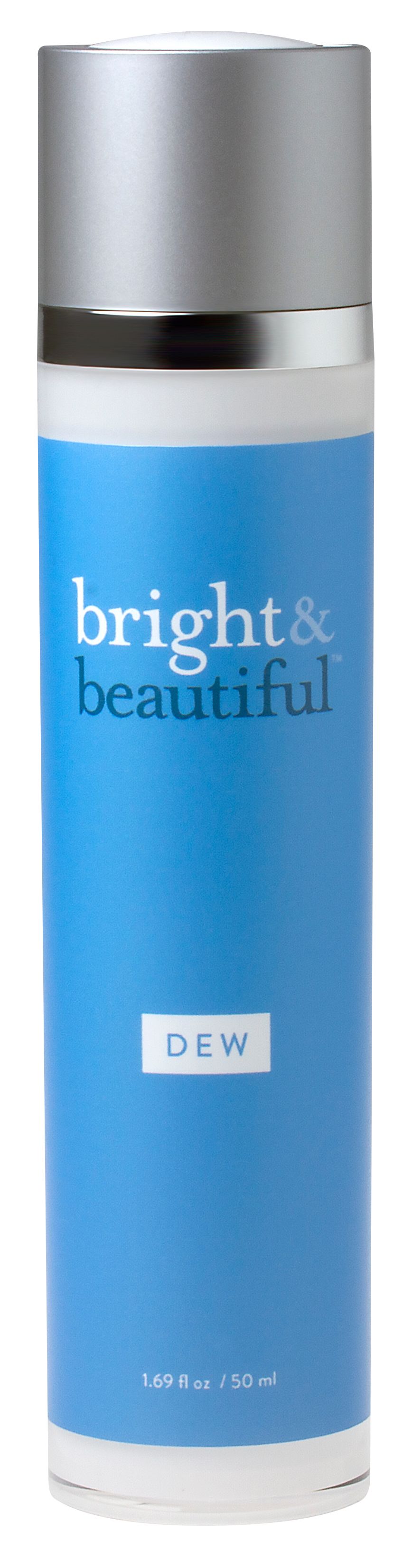 A blue and white bottle of bright and beautiful cream