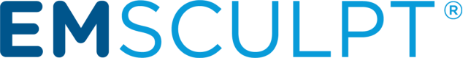 logo for Emsculpt® with dark blue text