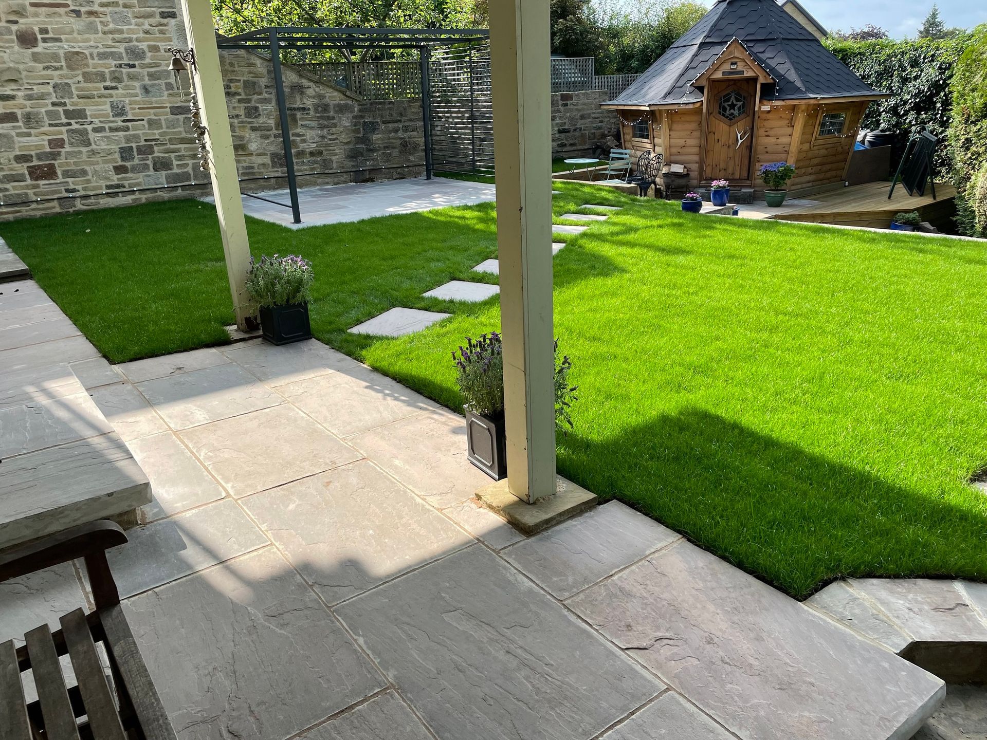  Lawn Force Yorkshire lawncare specialists treating a residential lawn