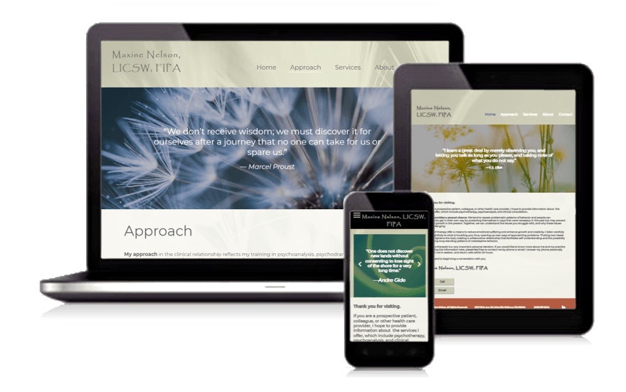 Psychoanalytic Psychotherapy, Psychoanalysis, Clinical Consultation & Supervision Web Design