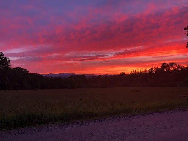 beautiful sunset view in the town of Kirby