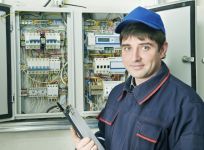electrician working on electrical wiring in Ballarat