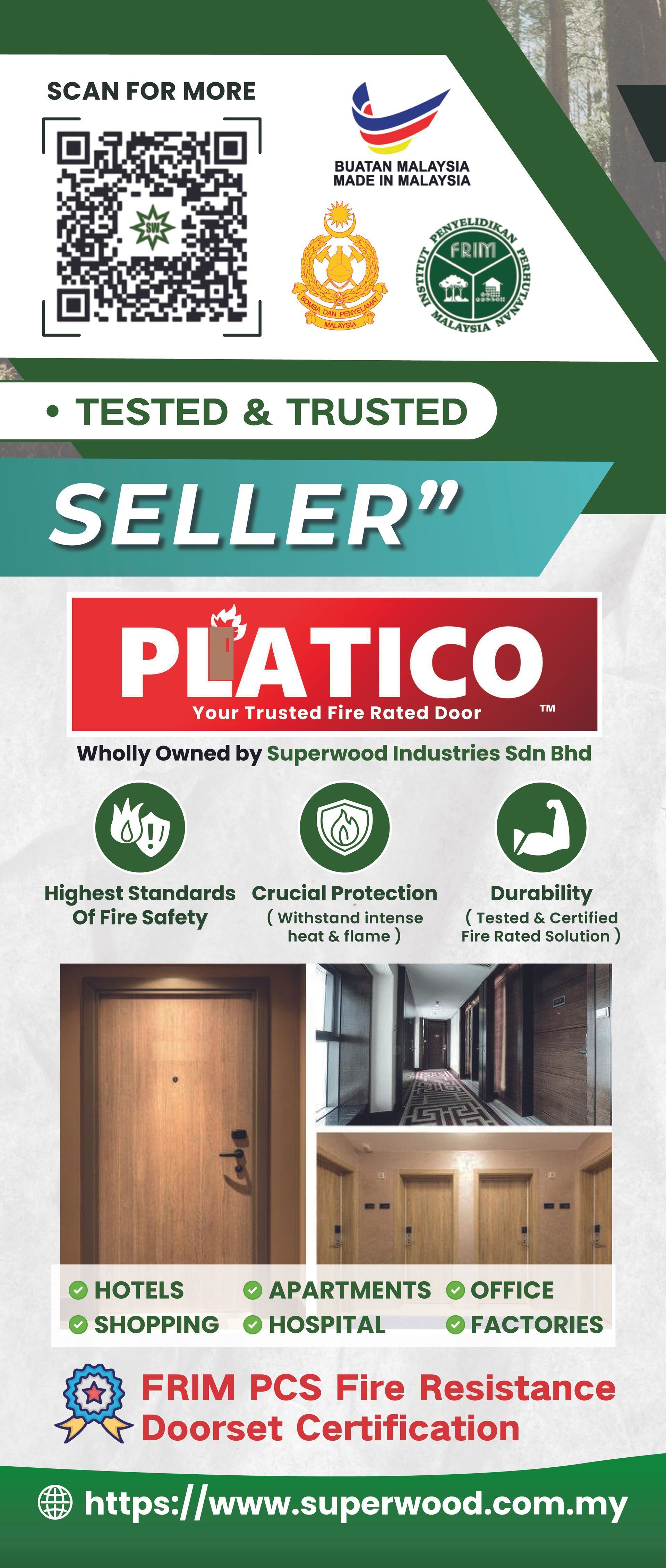 PLATICO fire rated door feature