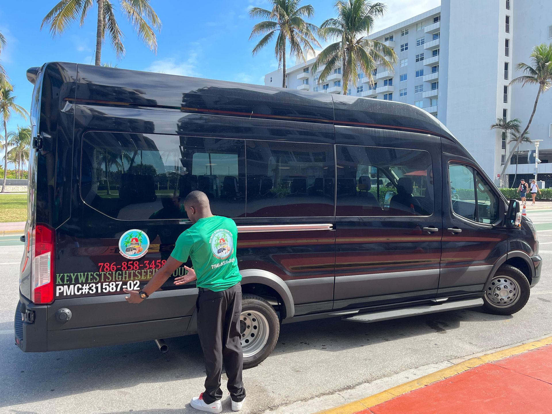 Comfortable transit bus tour through Miami
