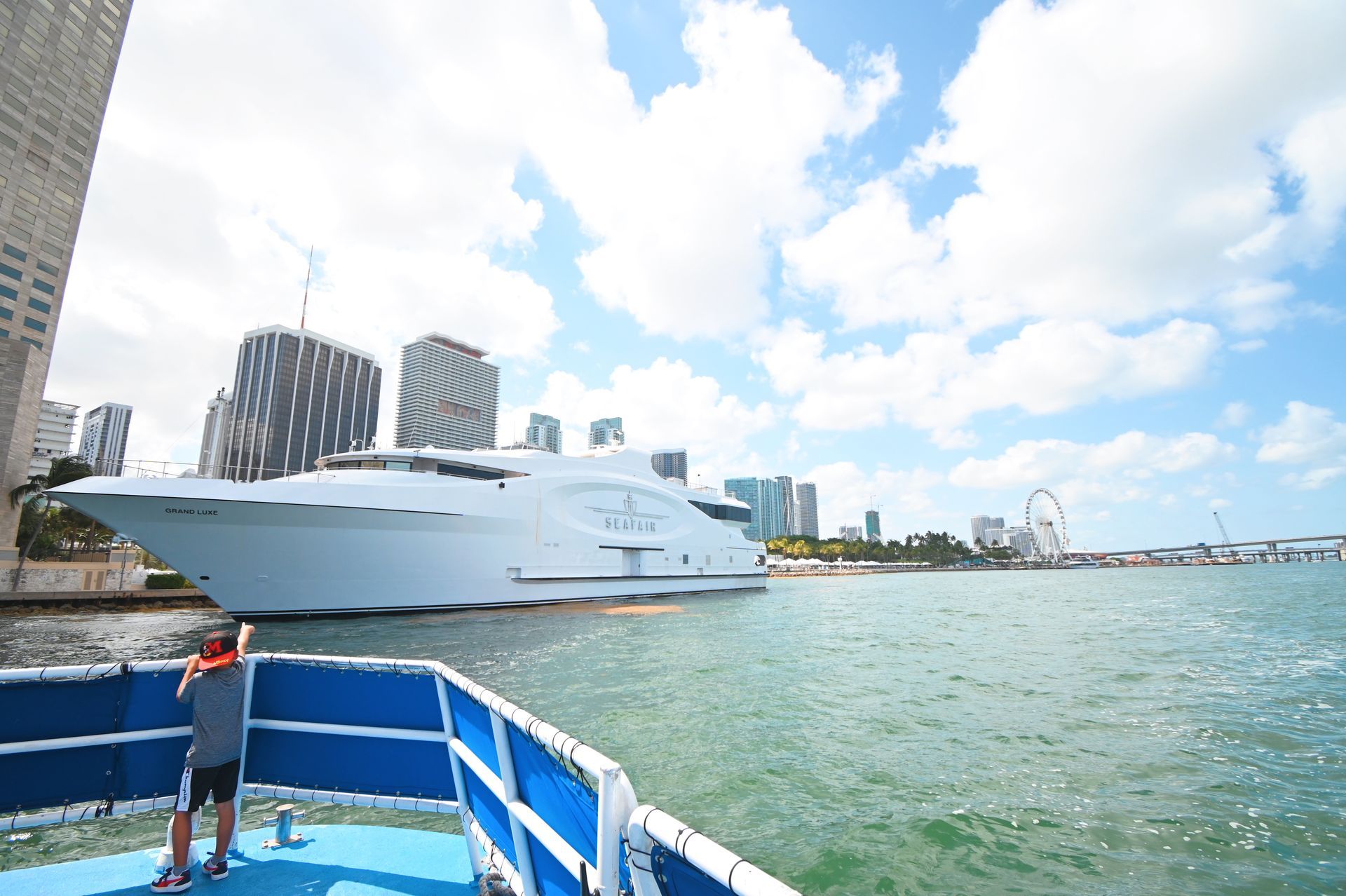miami sightseeing boat trip cruise, double decker boat