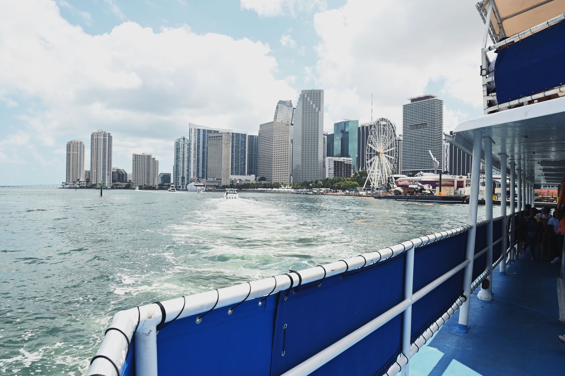 biscayne bay Boat Cruise with the City Skyline