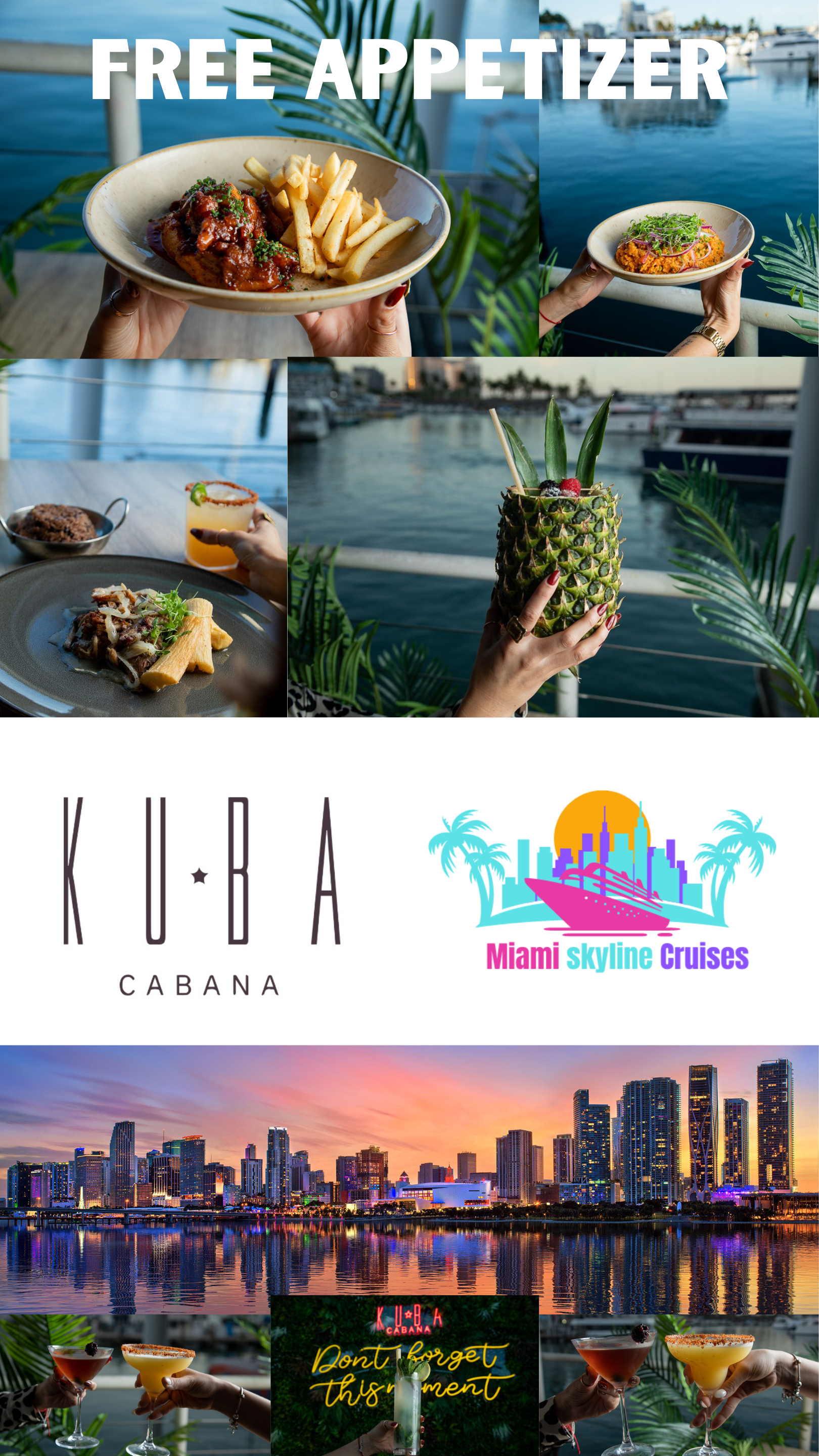 Miami Boat Tour with free Appetizer per person