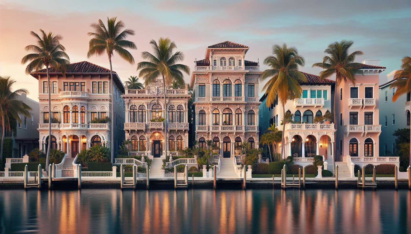 Historic mansions along Venetian Way in Miami
