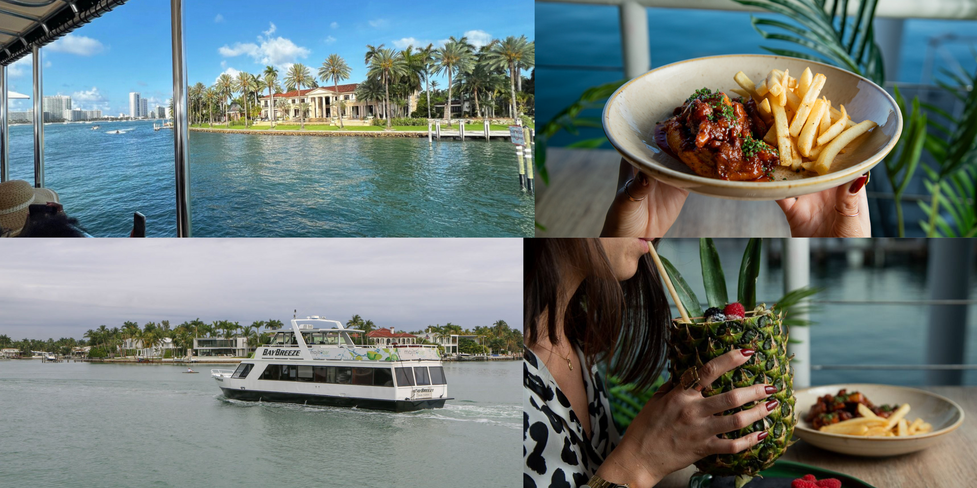 Miami boat tour with free appetizer per person