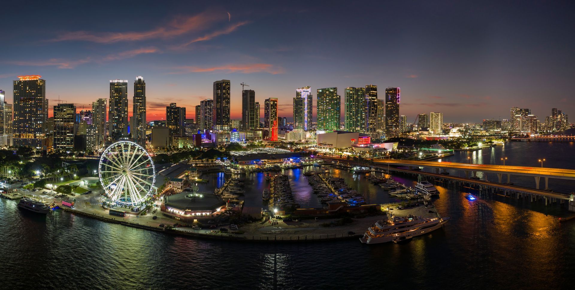 Miami Skyline Mansion Boat Cruise at Night