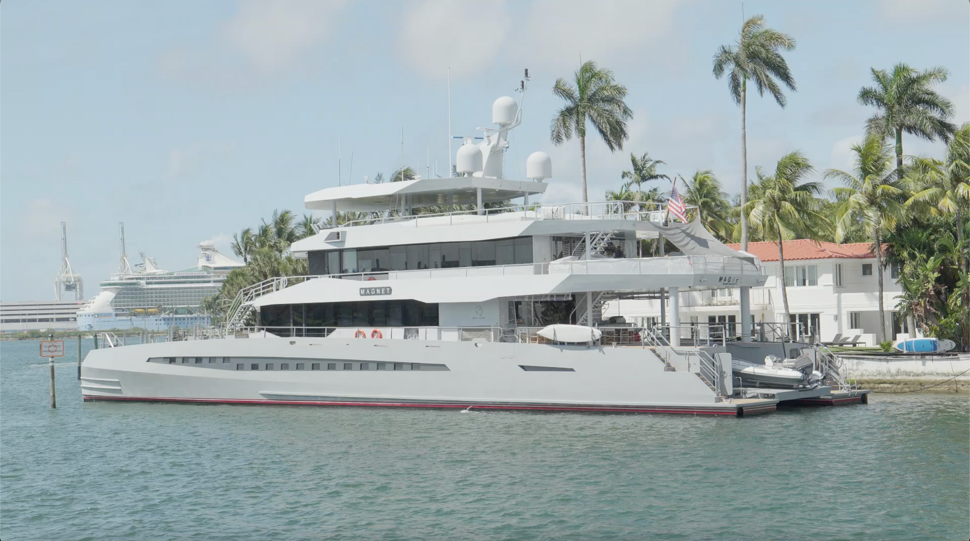 Yacht seen docked in Miami Celebrity Star Island.