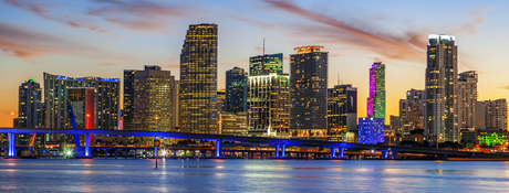 Miami Skyline during the Miami Twilight Cruise