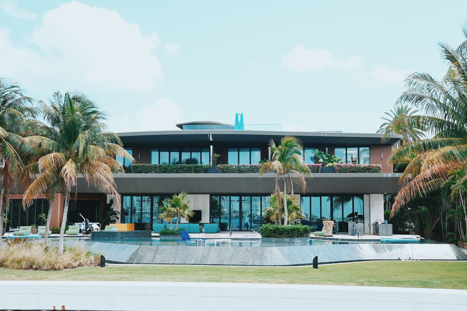Modern mansion on Star Island seen during a Miami celebrity homes boat tour