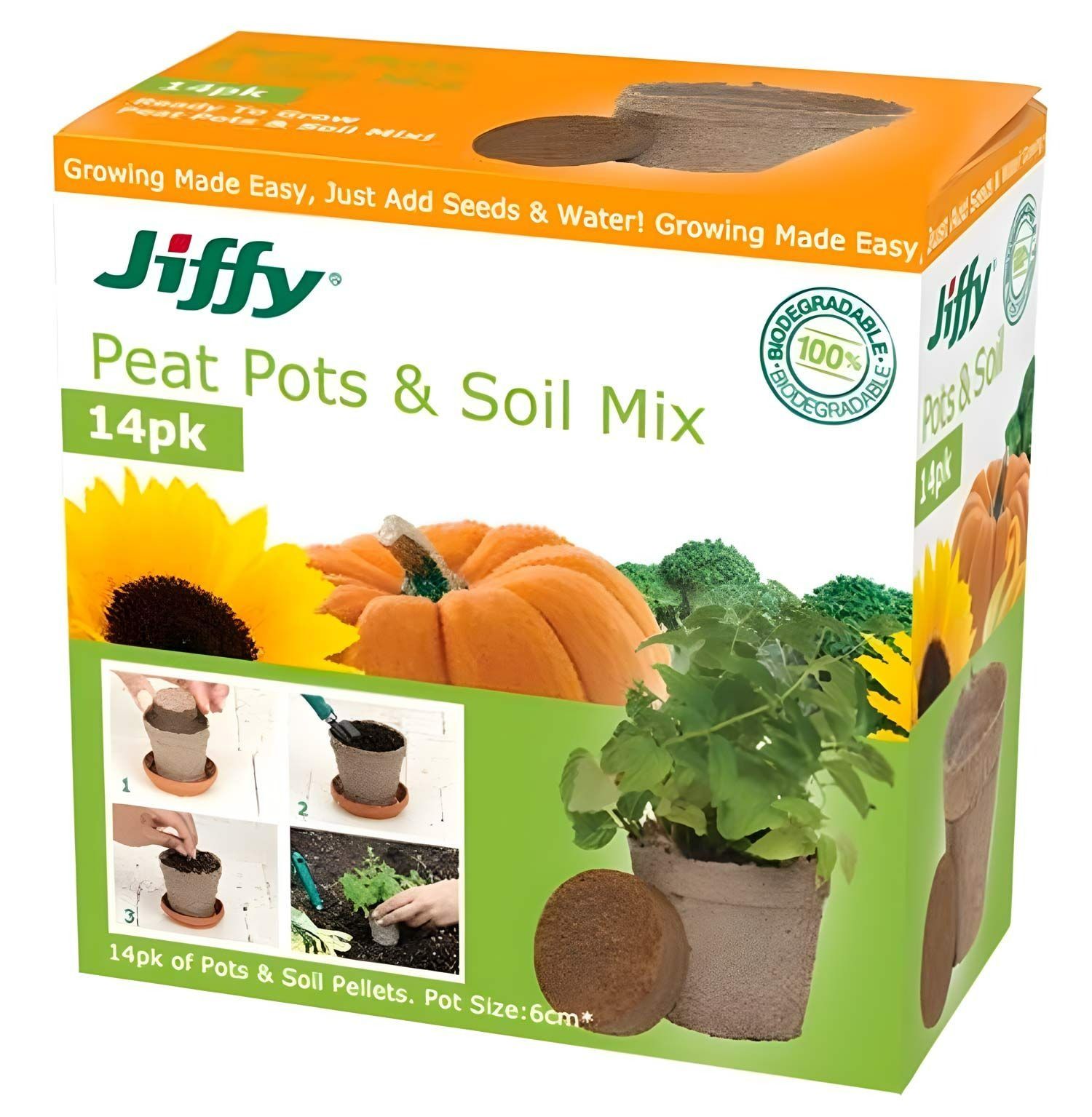 Jiffy Peat Pots & Soil Mix 14pk