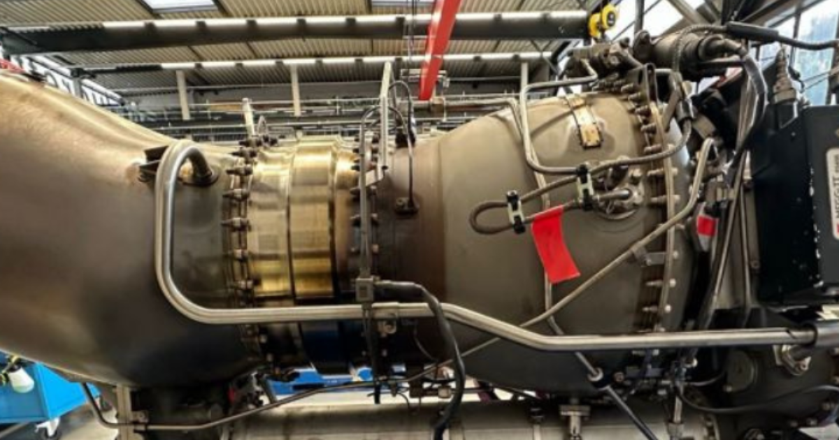 FAA-certified technician inspecting Safran Arriel engine module on Airbus helicopter in Boulder City