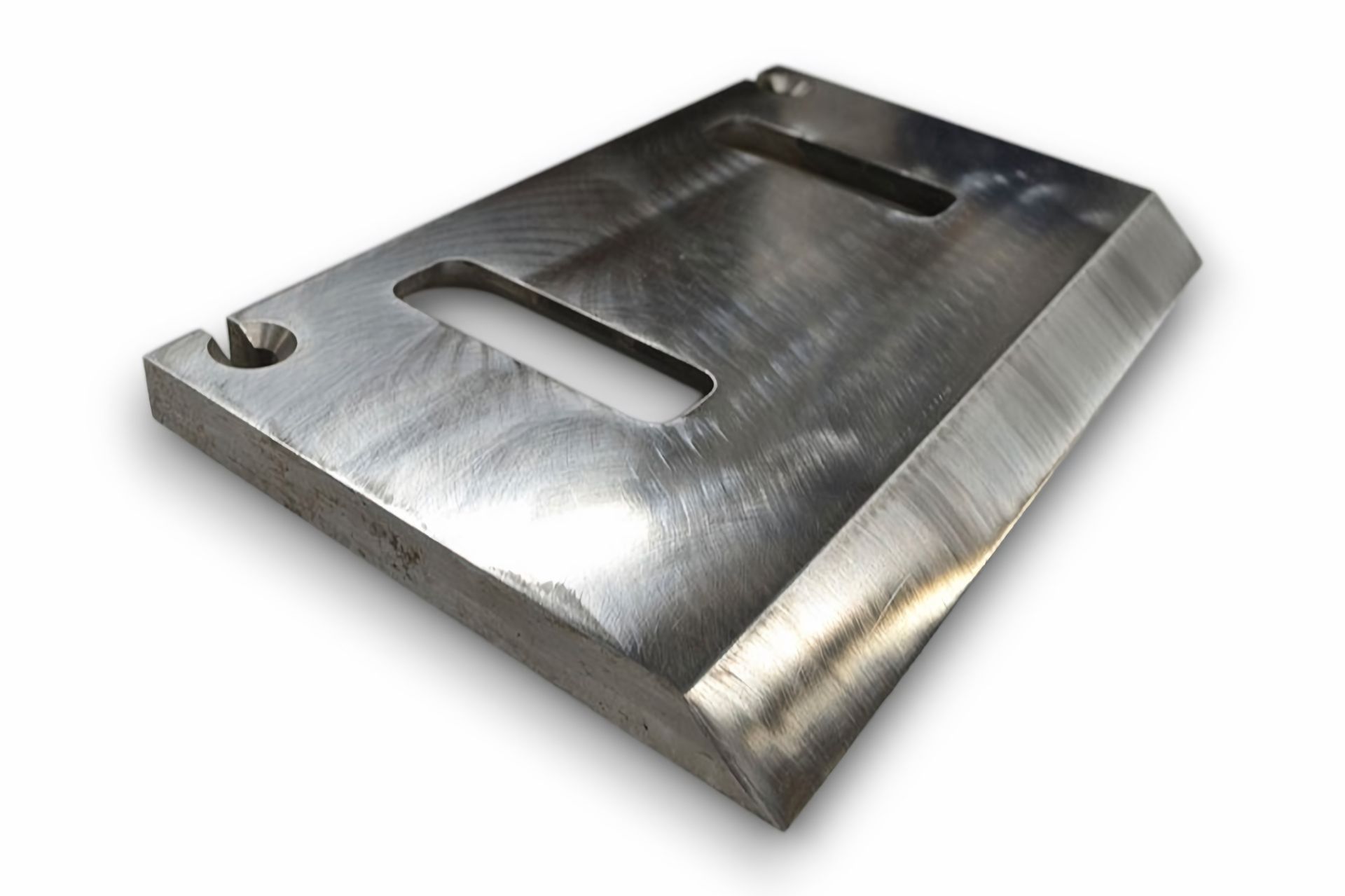 Gray, textured ceramic candle holder with spiral grooves.