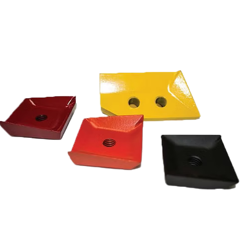 Orange, cone-shaped drum with spiked projections, likely for agricultural or industrial use.